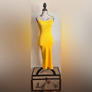 Sunny Yellow Knit Bodycon Dress